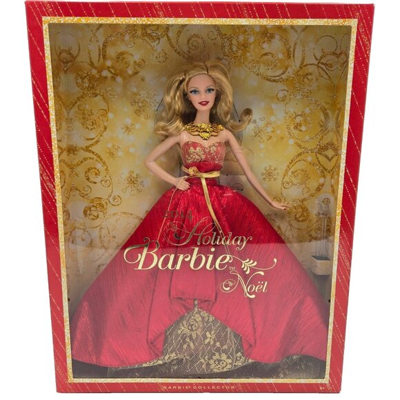 2014 Holiday Barbie Doll Mattel BDH13 Christmas Red Dress NRFB Read - Picture 1 of 16
